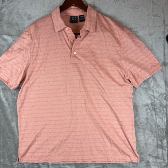 Jos. A. Bank Other - Jos. A. Bank Traveler Mens Large Polo Shirt Coral Blue Striped Cotton L
